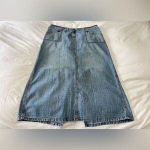 VENEZIA | Women’s Plus Size 18 | Vintage Midi Long Denim Blue JEAN SKIRT Y2K